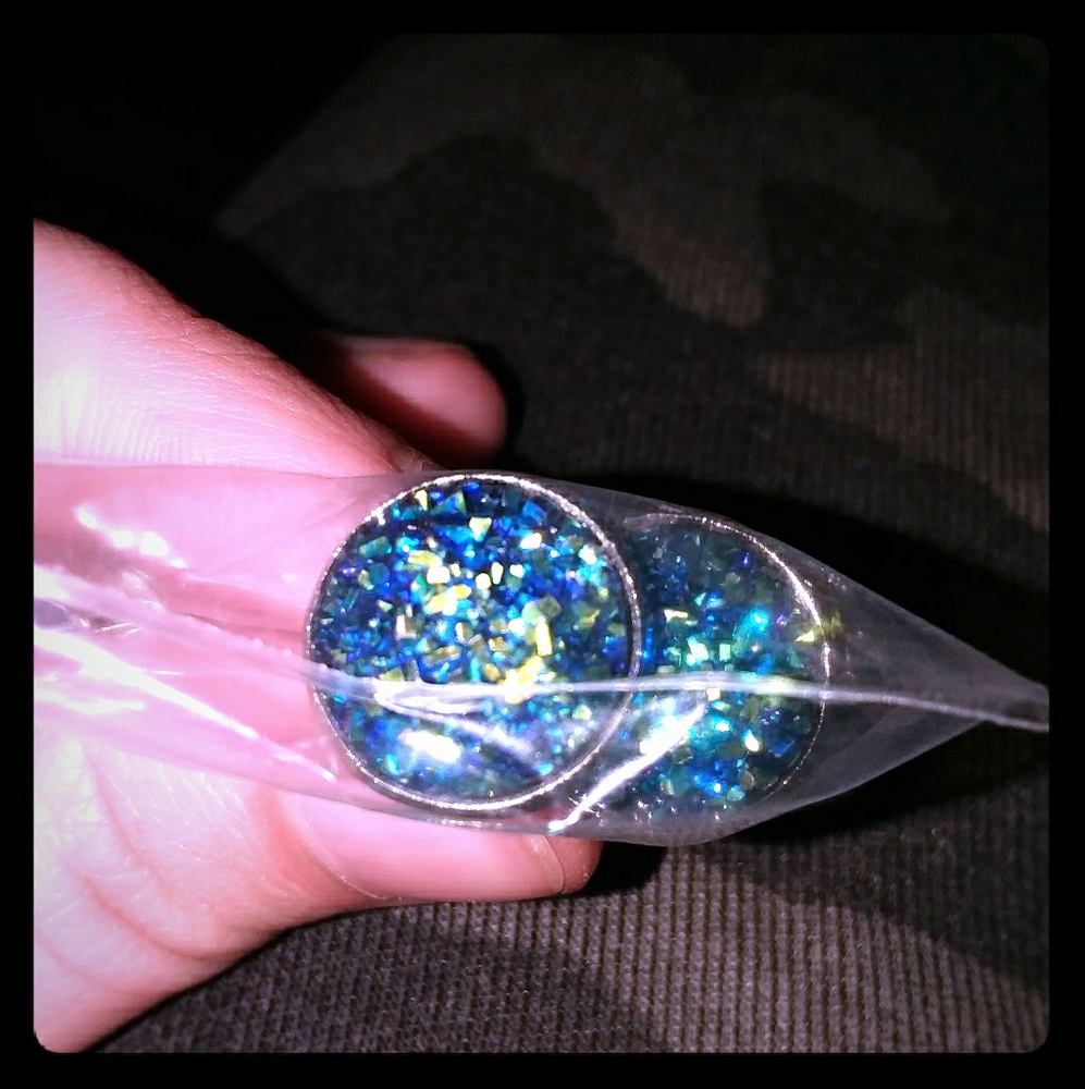 Blue sparkle earrings